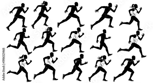 Athletic Silhouettes Displaying Speed Strength and Endurance For Any Dynamic Sport or Exercise
