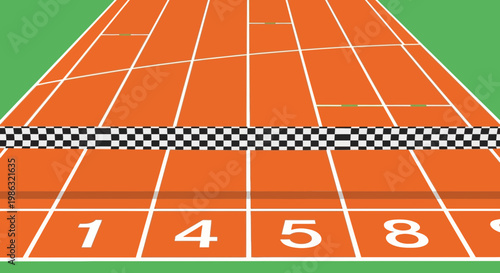 Athletics Abstract Illustration Depicting a Track and Finish Line Represents Competition