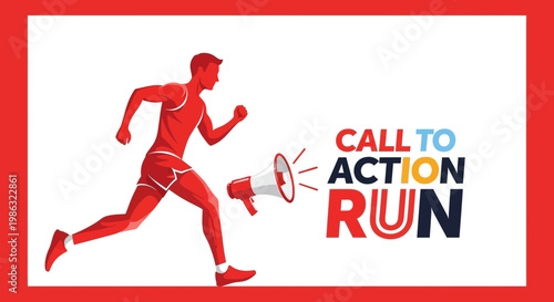 Call To Action Promoting Race with a Vibrant and Energetic Illustration for Fitness Goal