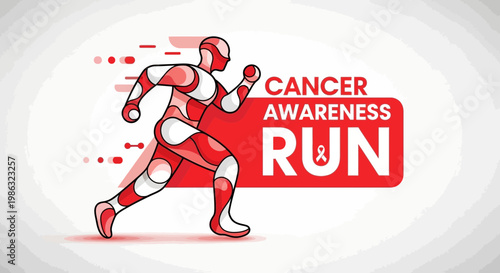 Cancer Awareness Run: A Dynamic Illustration Representing Hope And Struggle Against Cancer