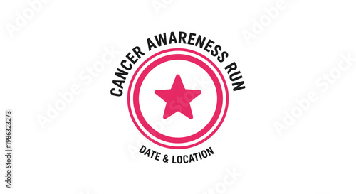 Cancer Awareness Run Emblem Celebrating Hope Awareness And Community Involvement