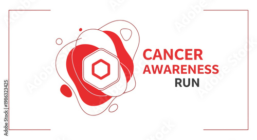 Cancer Awareness Run Graphic Design Promoting Health, Support, and Community Spirit for an Event
