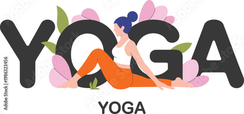 International yoga day vector design with colorful elements