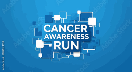 Cancer Awareness Run Graphic Illustration For Health, Fitness, and Wellbeing Campaigns