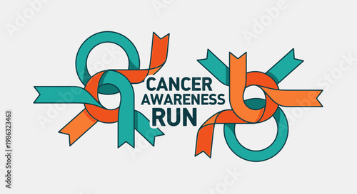 Cancer Awareness Run Graphic Illustrating Support, Hope, and Community Spirit for an Event