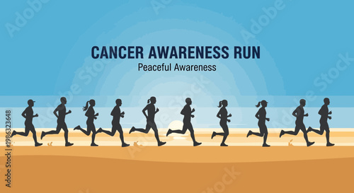 Cancer Awareness Run Peaceful Silhouette Marathon