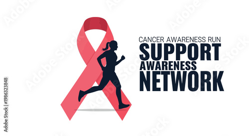 Cancer Awareness Run Promoting Support, Awareness, And Networks For Community Benefit Illustration