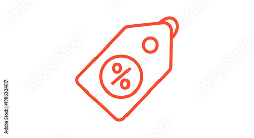 Discount Tag Icon with Percentage Sign.