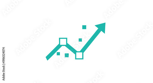 Green arrow graph with squares.