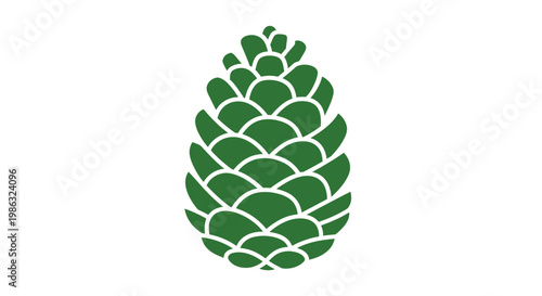 Green Pine Cone Close Up View.