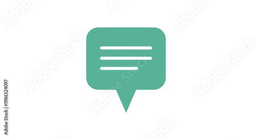 Green speech bubble icon symbol.