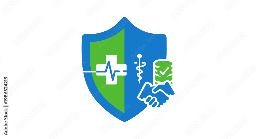 Fototapeta premium Medical protection shield symbol icon.