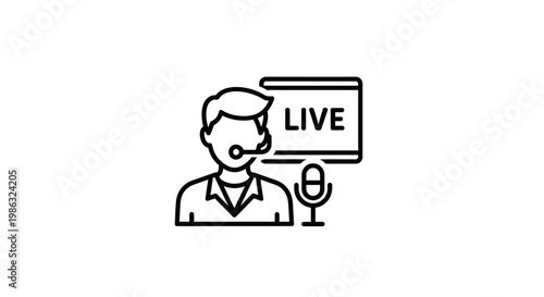 Man wearing headset with microphone.