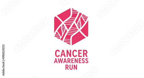 Cancer Awareness Run Symbol With Modern Design, Dedicated to Raising Cancer Awareness
