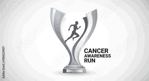 Cancer Awareness Run Trophy Depicting a Runner Symbolizing Hope and Perseverance