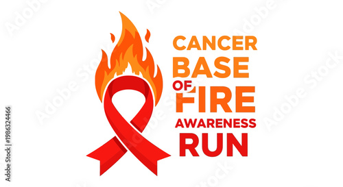 Cancer Base of Fire Awareness Run Campaign Fundraising Initiative Illustration