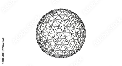 3d wireframe model of a geodesic sphere