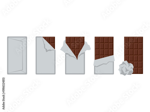 Chocolate bar unveiling showing the packaging being opened in a series of steps