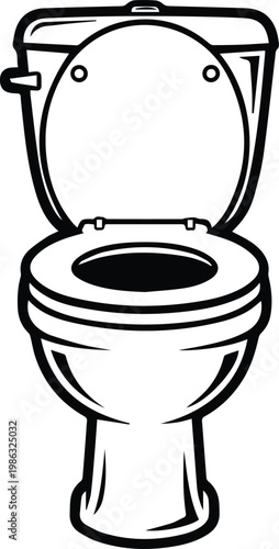 toilet commode icons in various styles on transparent background
