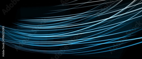 abstract background with flowing curved lines and blue and grey gradient