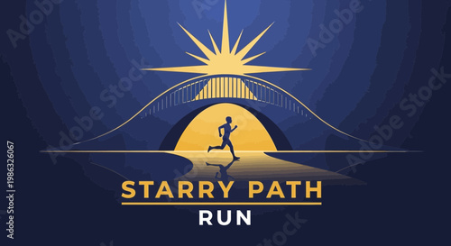 Celestial Runner Navigating a Starry Passage Towards an Illuminated Destination of Dreams