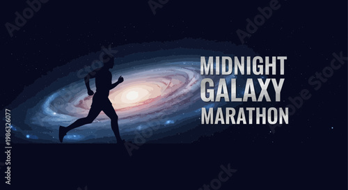 Celestial Runner Pursuing The Midnight Galaxy Marathon In The Expansive Cosmic Universe