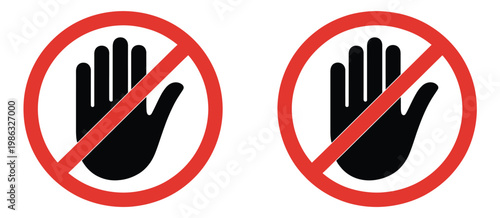 Do not enter sign hand stop sign no entry symbol prohibition sign no entry restriction sign not allowed stop sign prohibition sign or stop sign, access denied warning and safety control concept vector