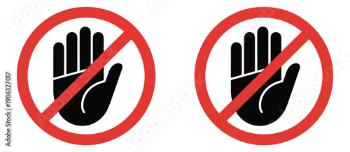 Do not enter sign hand stop sign no entry symbol prohibition sign no entry restriction sign not allowed stop sign prohibition sign or stop sign, access denied warning and safety control concept vector