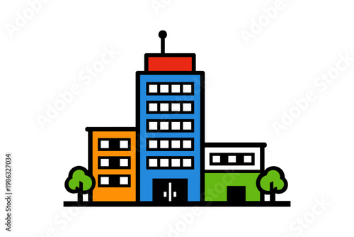 Modern City Buildings Icon