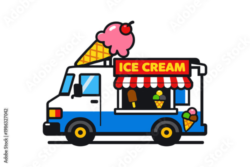 Ice Cream Truck Cartoon