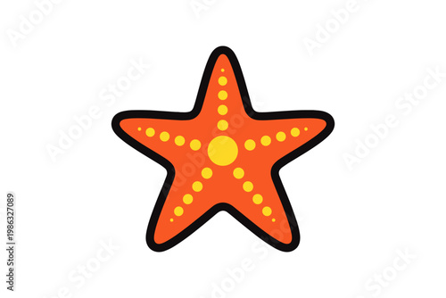 Cute Orange Starfish Illustration