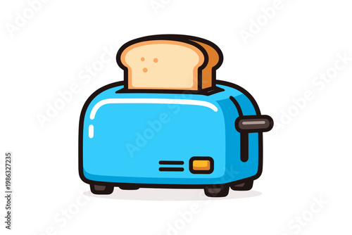 Blue Toaster With Bread