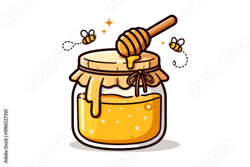 Sweet Honey Jar With Bees