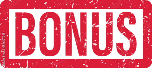A red bonus stamp on white background.