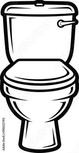 toilet commode icons in various styles on transparent background