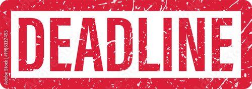 Deadline concept with red stamp.