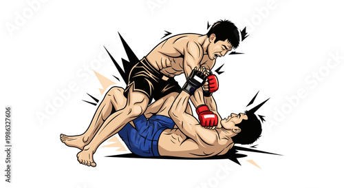 MMA Fighters Grappling
