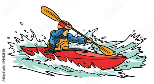 Kayaking Through White Water
