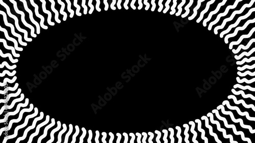 Wiggly hand-drawn curvy lines oval shape frame on transparent background