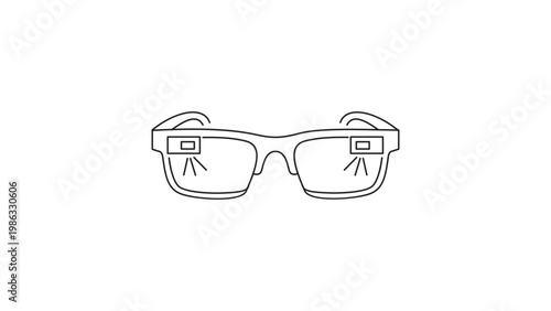 Foto Augmented Reality AR Glasses Minimalist Black Line Vector Icon Illustration on W