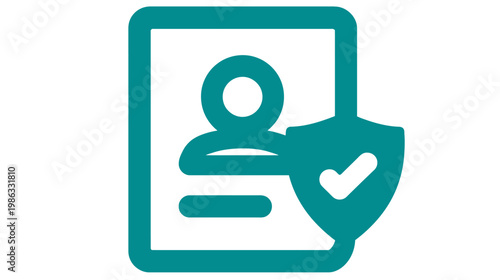 User Profile Security and Verification Icon. Digital Identity Protection, Account Safety, and Data Privacy Concept.