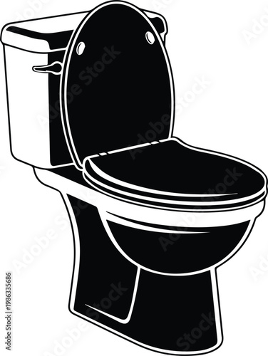 toilet commode icons in various styles on transparent background