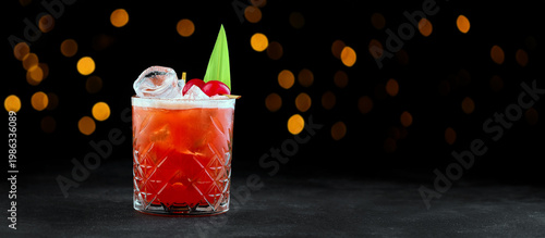 Red Cocktail In Old Fashioned Glass