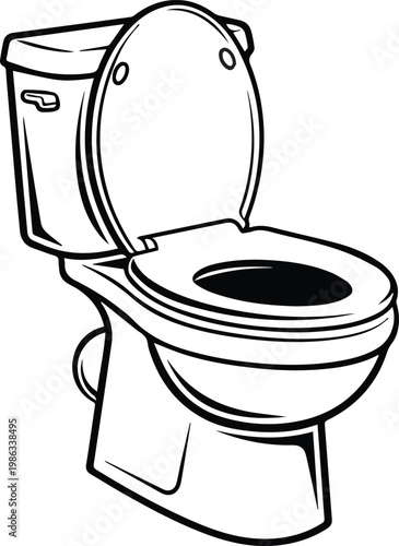 toilet commode icons in various styles on transparent background