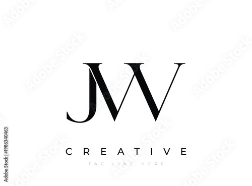 JW Creative logo template with tagline space