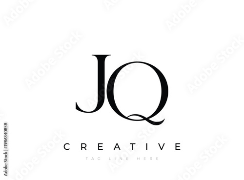 JQ creative logo design with tag line on white background