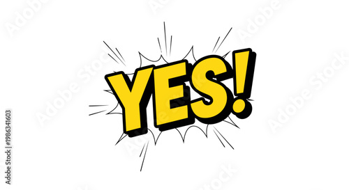 A comic book style yes exclamation mark.