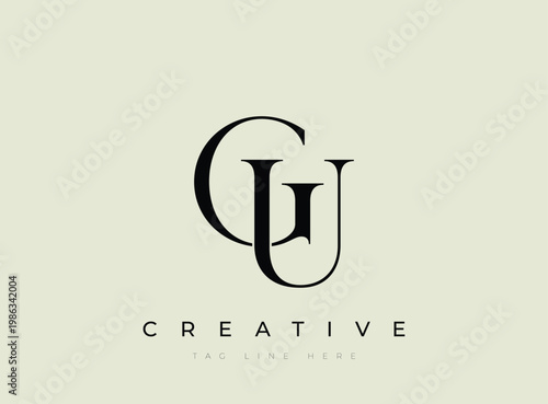 Creative logo design with CU letters and tagline space