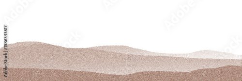 The surface features a textured brown sand effect, viewed from above, resembling a decadent cake.