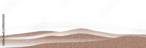 The surface features a textured brown sand effect, viewed from above, resembling a decadent cake.